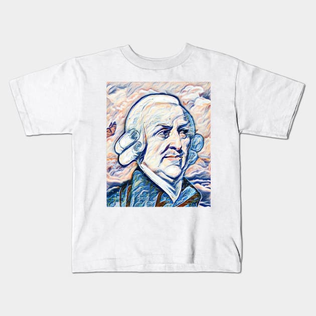 Adam Smith Portrait | Adam Smith Artwork 12 Kids T-Shirt by JustLit